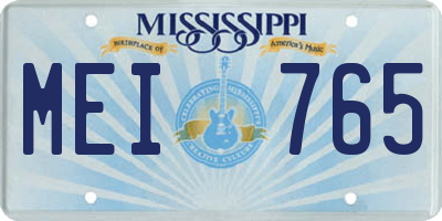 MS license plate MEI765