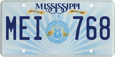 MS license plate MEI768