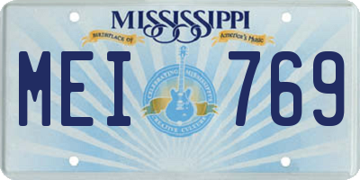 MS license plate MEI769