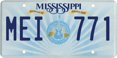 MS license plate MEI771