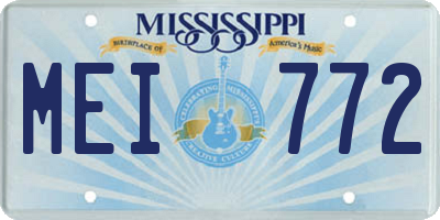 MS license plate MEI772