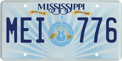 MS license plate MEI776