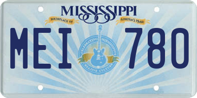 MS license plate MEI780