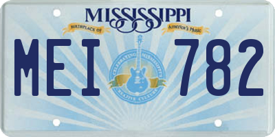 MS license plate MEI782