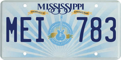 MS license plate MEI783
