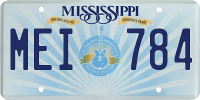 MS license plate MEI784