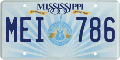 MS license plate MEI786