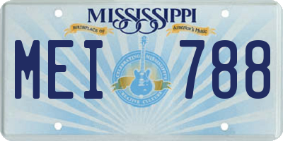 MS license plate MEI788