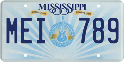 MS license plate MEI789