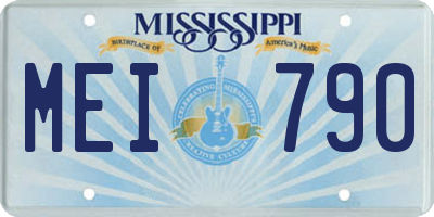 MS license plate MEI790