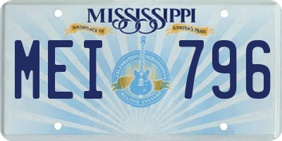 MS license plate MEI796