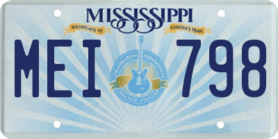 MS license plate MEI798