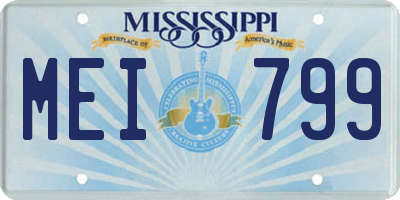 MS license plate MEI799
