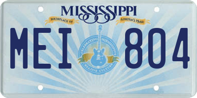 MS license plate MEI804