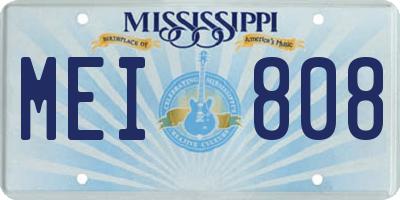 MS license plate MEI808