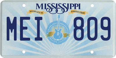 MS license plate MEI809