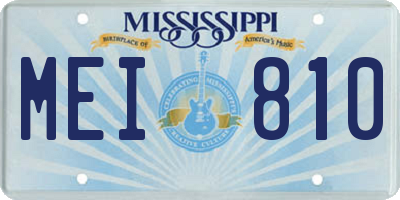 MS license plate MEI810