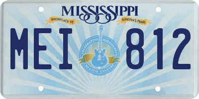 MS license plate MEI812