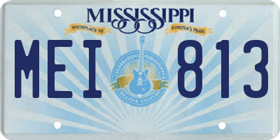 MS license plate MEI813