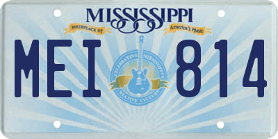 MS license plate MEI814