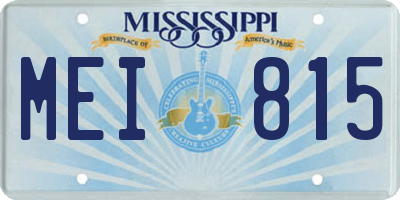 MS license plate MEI815
