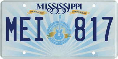 MS license plate MEI817