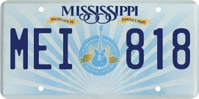 MS license plate MEI818