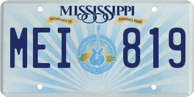 MS license plate MEI819