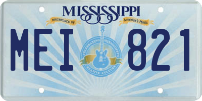 MS license plate MEI821