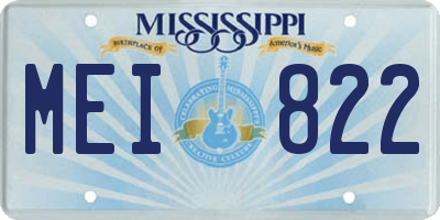 MS license plate MEI822