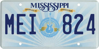 MS license plate MEI824