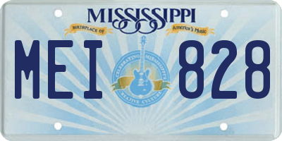 MS license plate MEI828