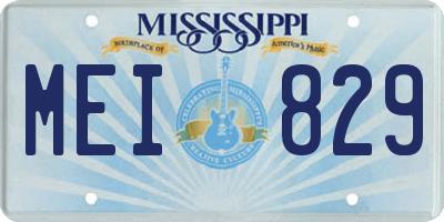 MS license plate MEI829