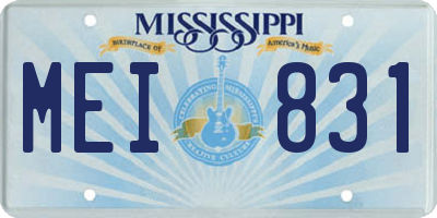 MS license plate MEI831