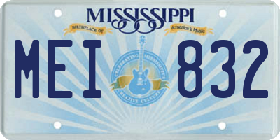 MS license plate MEI832