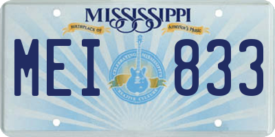 MS license plate MEI833