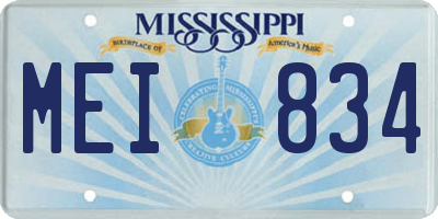 MS license plate MEI834