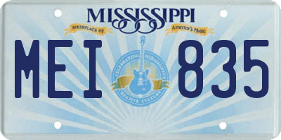 MS license plate MEI835