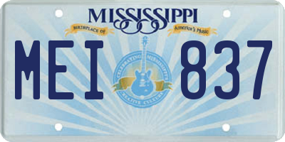 MS license plate MEI837