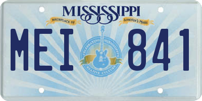 MS license plate MEI841