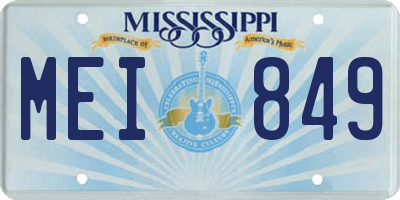 MS license plate MEI849