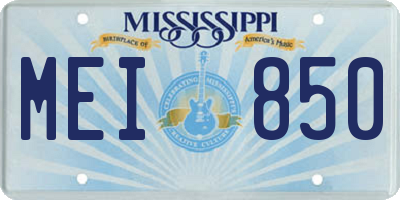 MS license plate MEI850
