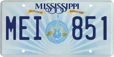 MS license plate MEI851
