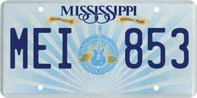 MS license plate MEI853