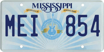 MS license plate MEI854