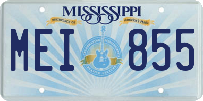 MS license plate MEI855