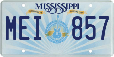 MS license plate MEI857