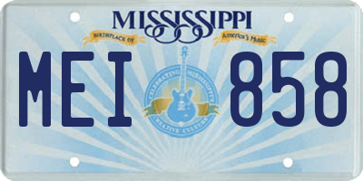 MS license plate MEI858