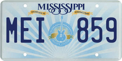 MS license plate MEI859