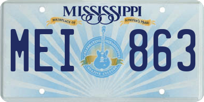 MS license plate MEI863